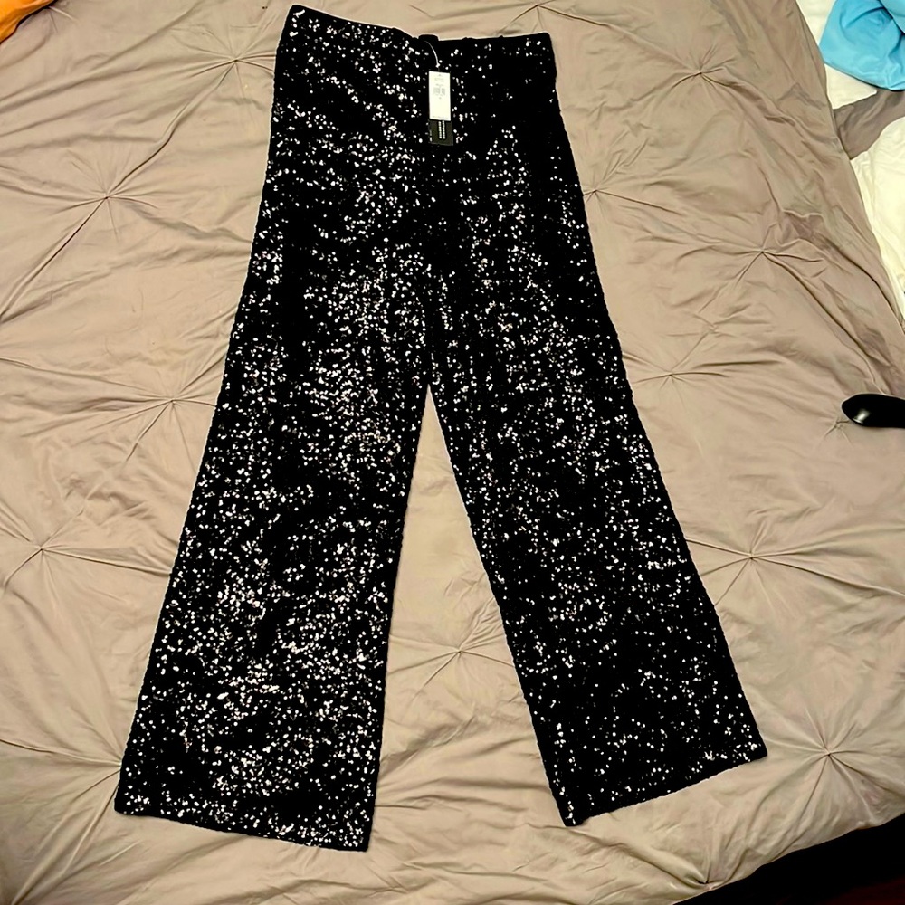 Sequined black special occasion pants